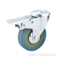 Bolt Hole Grey Rubber Brake Casters